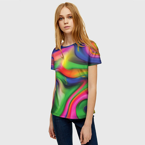 Женская футболка Bright colors / 3D-принт – фото 3