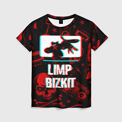 Женская футболка Limp Bizkit rock glitch