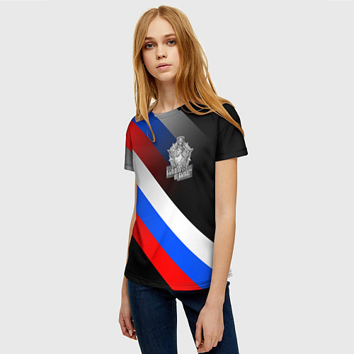 Женская футболка Пограничные войска - флаг РФ / 3D-принт – фото 3