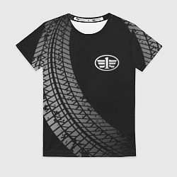 Женская футболка FAW tire tracks