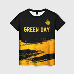 Футболка женская Green Day - gold gradient: символ сверху, цвет: 3D-принт