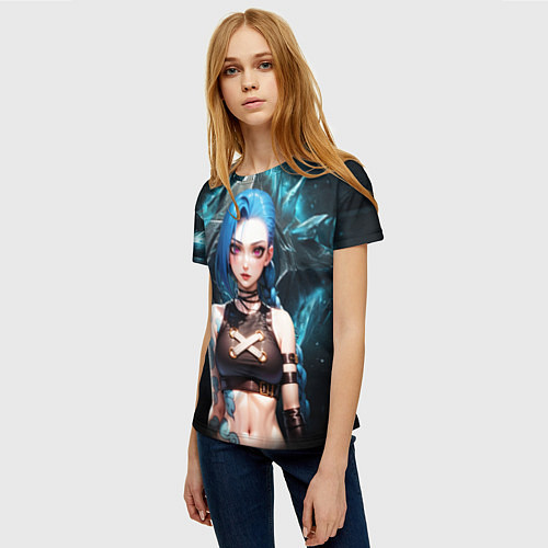 Женская футболка Jinx arcane league of legends / 3D-принт – фото 3