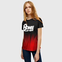 Футболка женская David Bowie red plasma, цвет: 3D-принт — фото 2