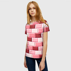 Футболка женская Красные кирпичи, цвет: 3D-принт — фото 2