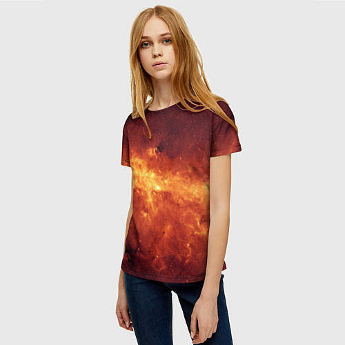 Женская футболка Огненная галактика / 3D-принт – фото 3