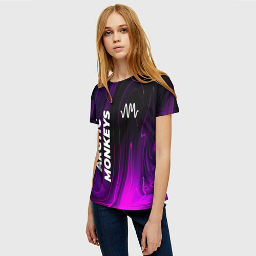 Женская футболка Arctic Monkeys violet plasma / 3D-принт – фото 3