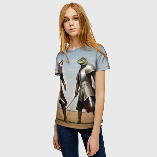 Женская футболка Древний Рус против Ящера / 3D-принт – фото 3