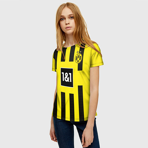 Женская футболка Марко Ройс Боруссия Дортмунд форма 2223 домашняя / 3D-принт – фото 3