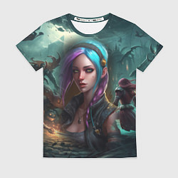 Футболка женская Jinx art Arcane League of Legends, цвет: 3D-принт
