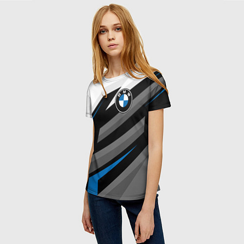 Женская футболка БМВ - спортивная униформа / 3D-принт – фото 3