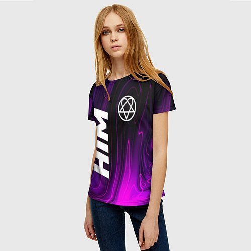 Женская футболка HIM violet plasma / 3D-принт – фото 3