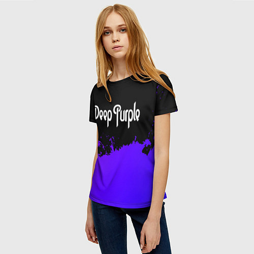 Женская футболка Deep Purple purple grunge / 3D-принт – фото 3