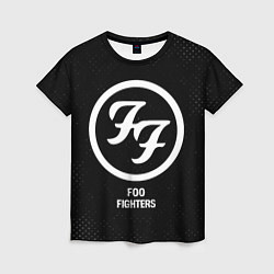 Футболка женская Foo Fighters glitch на темном фоне, цвет: 3D-принт
