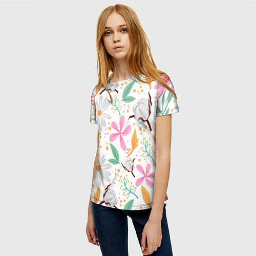 Женская футболка Spring flowers / 3D-принт – фото 3