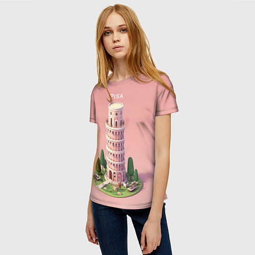 Женская футболка Pisa Isometric / 3D-принт – фото 3