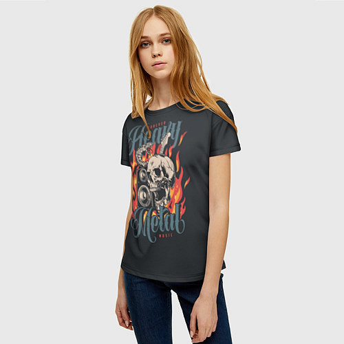 Женская футболка Heavy metal music / 3D-принт – фото 3