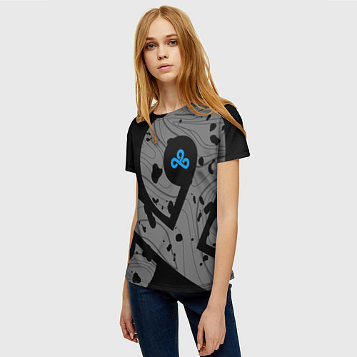 Женская футболка Форма Cloud 9 black / 3D-принт – фото 3