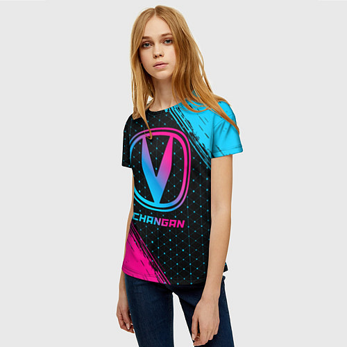 Женская футболка Changan - neon gradient / 3D-принт – фото 3