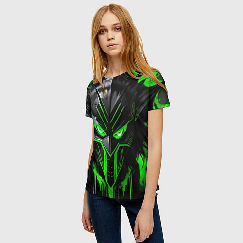 Женская футболка Неоновый мститель / 3D-принт – фото 3