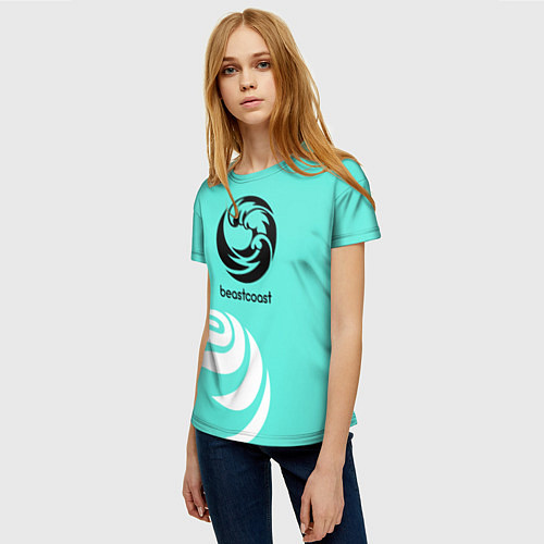 Женская футболка Форма Beastcoast mint / 3D-принт – фото 3