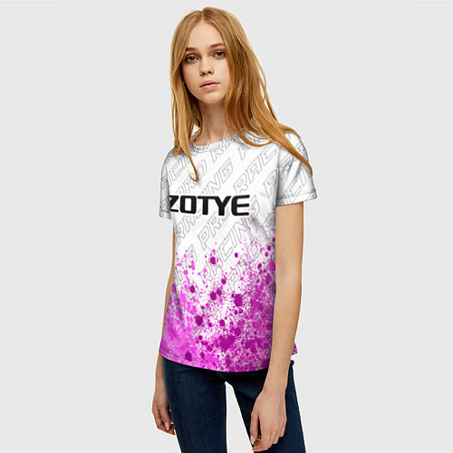 Женская футболка Zotye pro racing: символ сверху / 3D-принт – фото 3