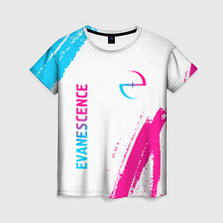 Футболка женская Evanescence neon gradient style: надпись, символ, цвет: 3D-принт