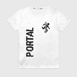 Футболка женская Portal glitch на светлом фоне: надпись, символ, цвет: 3D-принт