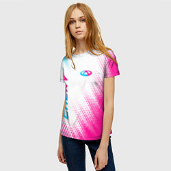 Футболка женская Chery neon gradient style: надпись, символ, цвет: 3D-принт — фото 2