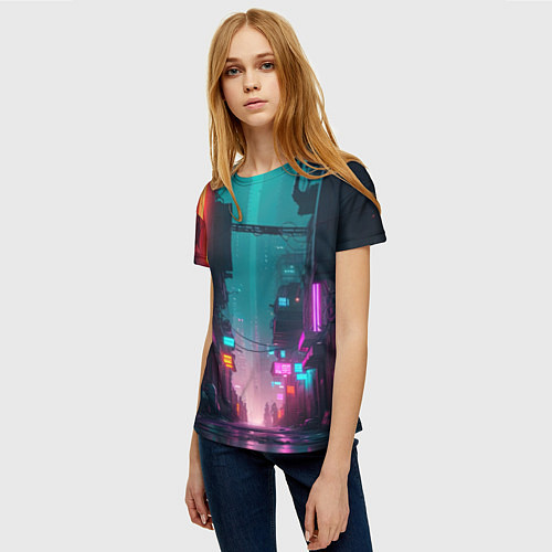 Женская футболка Уличные задворки / 3D-принт – фото 3