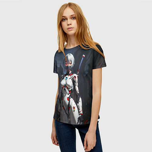 Женская футболка Аянами Рей с мечом - Евангелион / 3D-принт – фото 3