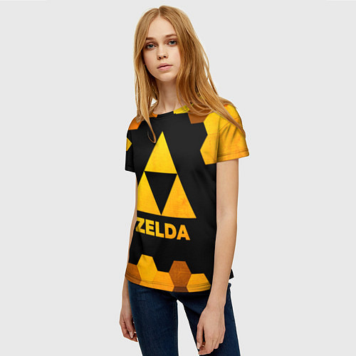 Женская футболка Zelda - gold gradient / 3D-принт – фото 3