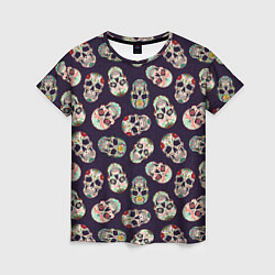 Футболка женская Узор с черепами Pattern with skulls, цвет: 3D-принт