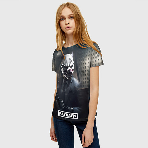 Женская футболка Payday3 bulldog / 3D-принт – фото 3