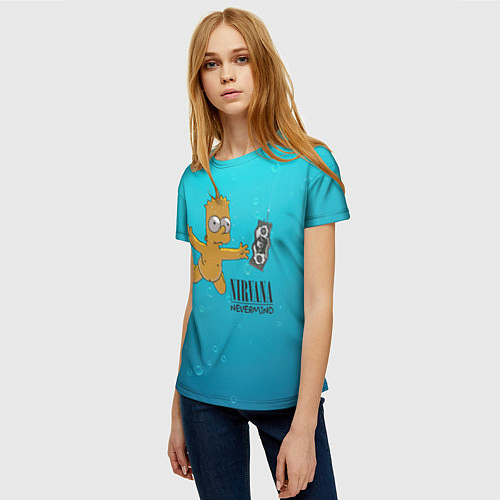 Женская футболка Nirvana - Simpson / 3D-принт – фото 3