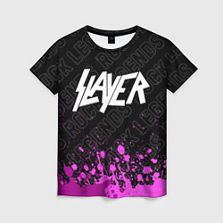 Футболка женская Slayer rock legends: символ сверху, цвет: 3D-принт