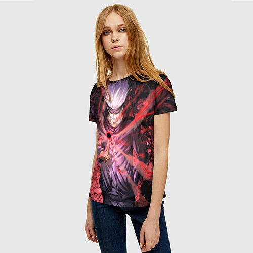 Женская футболка Годжо Сатору red / 3D-принт – фото 3