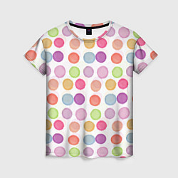 Футболка женская Цветные кружочки, цвет: 3D-принт
