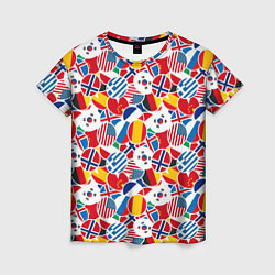 Футболка женская Флаги стран мира, цвет: 3D-принт