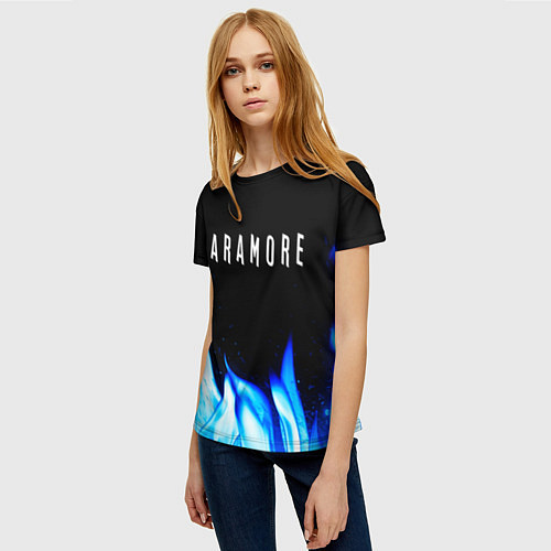 Женская футболка Paramore blue fire / 3D-принт – фото 3
