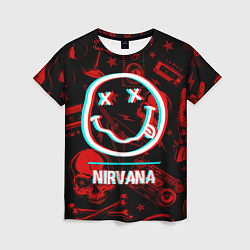 Футболка женская Nirvana rock glitch, цвет: 3D-принт