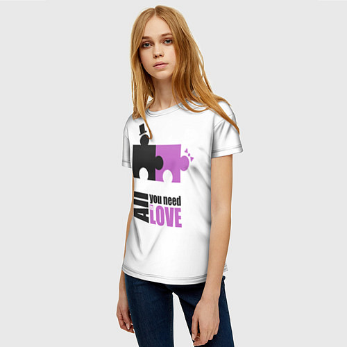 Женская футболка Пазлы любви / 3D-принт – фото 3