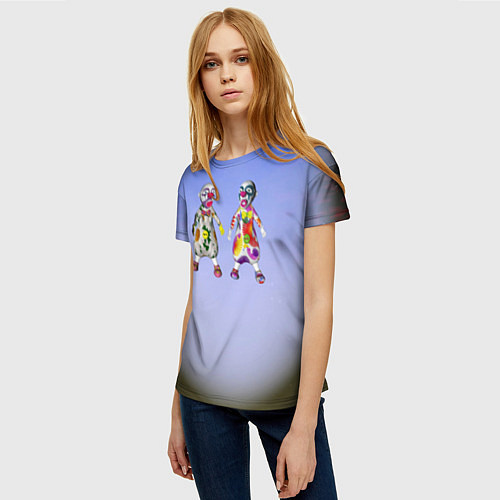 Женская футболка Два чудаковатых клоуна / 3D-принт – фото 3