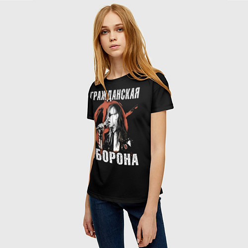 Женская футболка Гражданская Оборона - анархист / 3D-принт – фото 3
