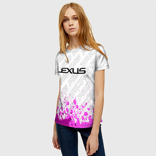 Женская футболка Lexus pro racing: символ сверху / 3D-принт – фото 3