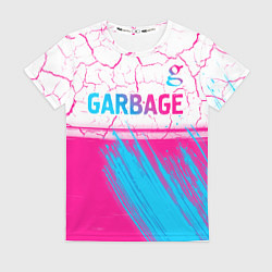 Футболка женская Garbage neon gradient style: символ сверху, цвет: 3D-принт