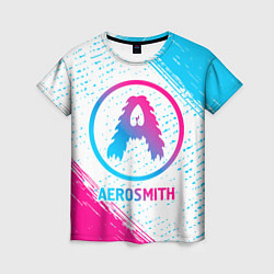 Футболка женская Aerosmith neon gradient style, цвет: 3D-принт