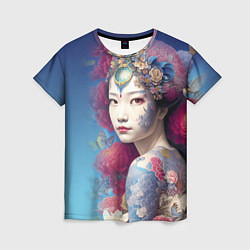 Футболка женская Japanese girl - irezumi - tattoo - art, цвет: 3D-принт