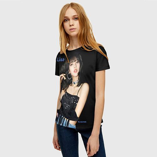 Женская футболка Blackpink Lisa in jeans / 3D-принт – фото 3