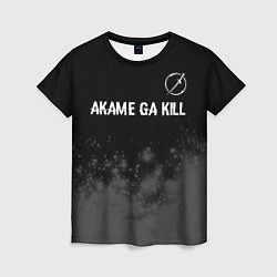 Женская футболка Akame ga Kill glitch на темном фоне: символ сверху