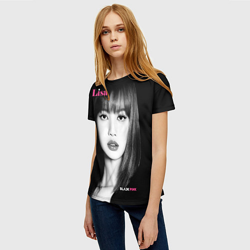 Женская футболка Blackpink Lisa Portrait / 3D-принт – фото 3